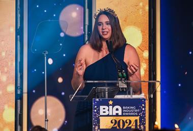 Amy North speaking at the 2024 Baking Industry Awards