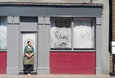 Anna Higham - Quince founder - outside new cafe site