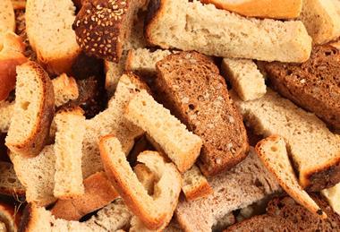 A close up of bread crusts