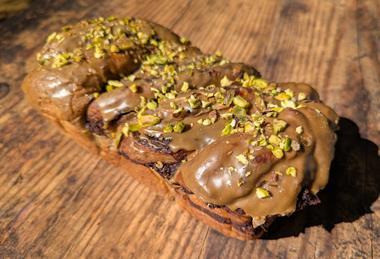 Dirty Chai, Chocolate & Pistachio Babka by Patisserie Mark Bennett