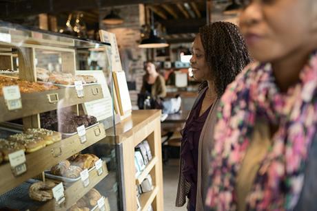 Person looking at bakery counter