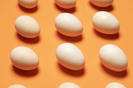 Eggs on an orange background