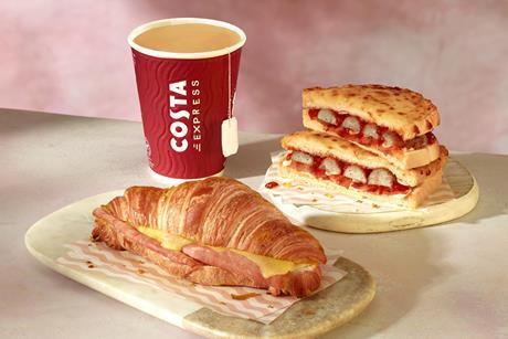 All-Day Breakfast Toastie and Ham & Cheddar Croissant - Jan 2025 - Costa Coffee