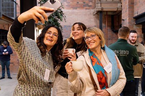 People taking a selfie