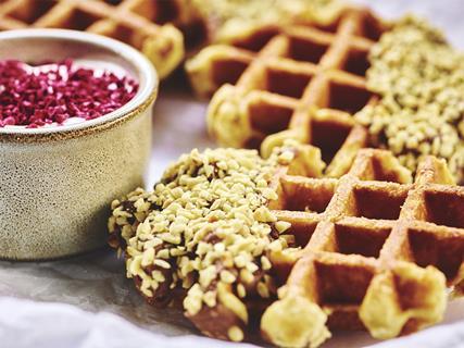 Hi-res Med KaterBake Vegan Belgian Waffles serv sugg