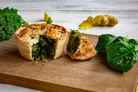 Pieminister Evergreen vegan pie (cut)