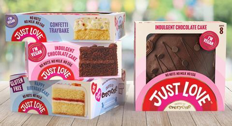 Just Love's range of branded free-from cakes  2100x1144