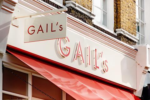 Gail's Bakery shop sign