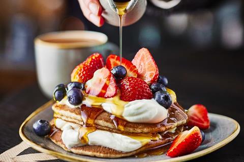 M&S Cafe High Protein Maple Pancakes Stack  2100x1400