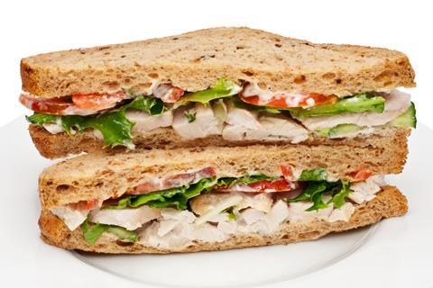 A chicken salad sandwich