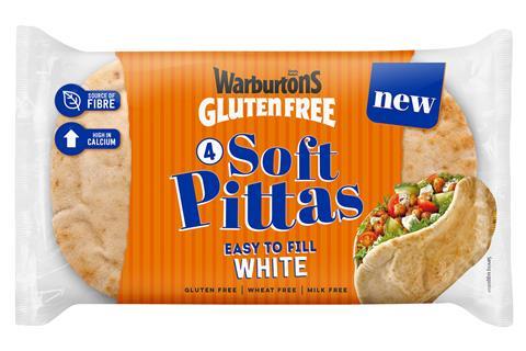 Warburtons - Gluten Free Soft White Pittas - packshot 2100x1400