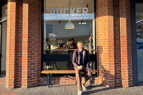 Docker Bakery - Co-founder Pete Nelson sits outside the new Ashford shop - 2100x1400