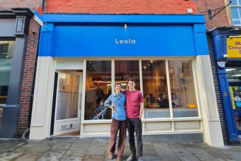 Leola - Co-founders Ruth Batham and Andy Strang stand outside their new bakery shop in Stroud - 2100x1400