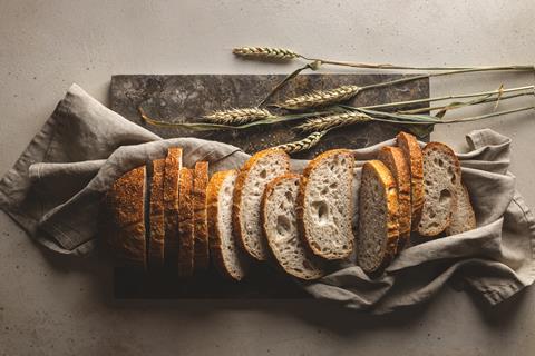 A sliced sourdough loaf
