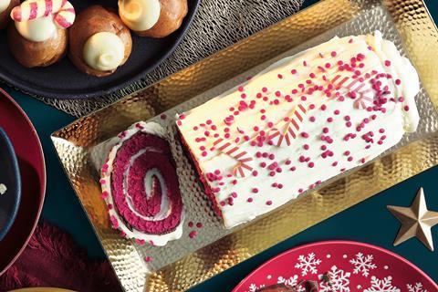 Asda candy cane yule log