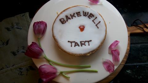 A Bakewell Tart with cherry on top