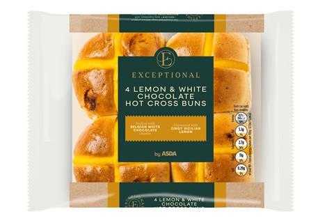 Asda Lemon & White Chocolate hot cross buns
