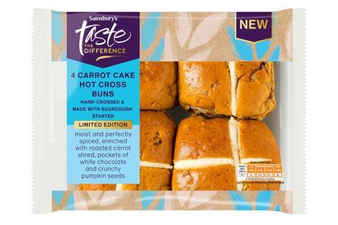 Sainsbury's carrot cake hot cross buns