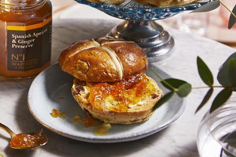 Waitrose Apricot & Stem Ginger Hot Cross Buns