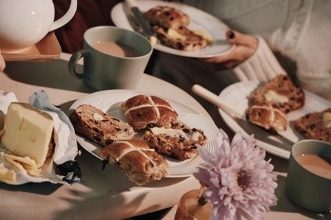 Waitrose hot cross buns served with cheese