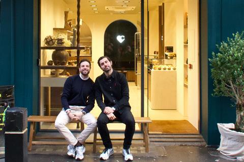 Copains - Co-founders Giovanni Amico and Baptiste Borne outside the new Neal Street shop - 2100x1400