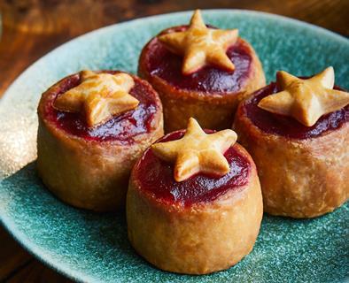 Waitrose Christmas 2024 range - Mini Mulled Cranberry Pork Pies -  2100x1706