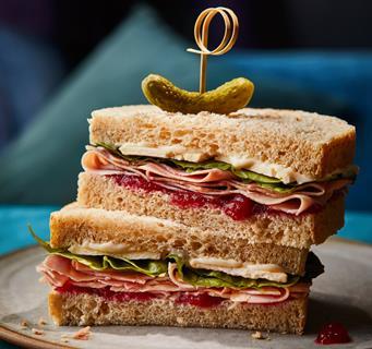 Waitrose Christmas 2024 range - No.1 Christmas Spiced Wiltshire Ham and French Brie Sandwich -2100x1971