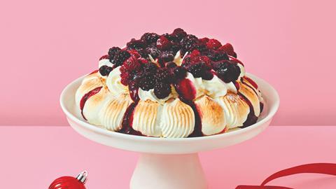 M&S Winter Berry Pavlova features toffee meringue and British cream