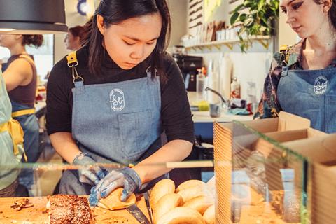 The Street Bakehouse - Worker prepares a sandwich at the new Green Park site - 2100x1400