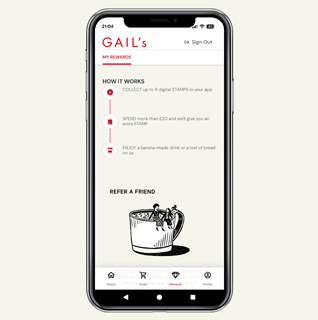 Gail's - Mobile app - 1391x1400