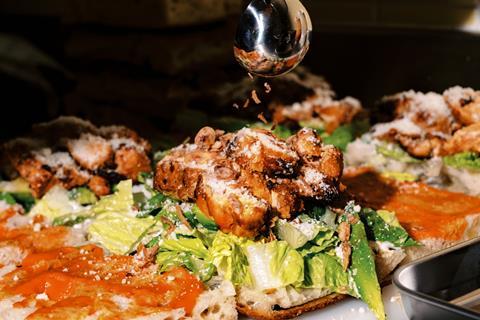 The Dusty Knuckle x Atis - Buffalo Caesar Focaccia sandwich - 2100x1400