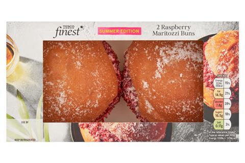 Tesco Finest Raspberry Maritozzi Buns