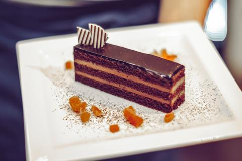 A chocolate and caramel dessert