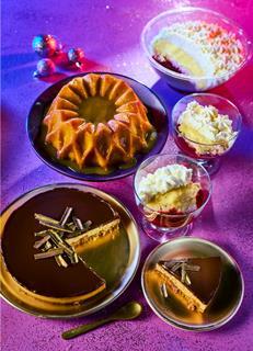 Golden Sponge Crown, Trifle, Billionaire Cheesecake, Co-op Xmas 2023 range  1446x2000