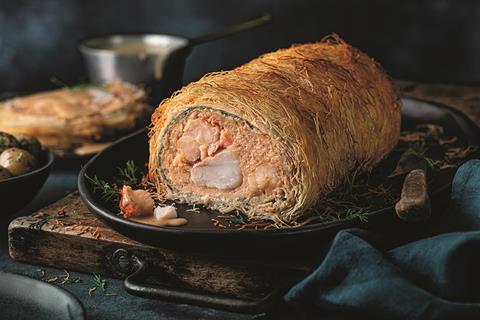 Monkfish, Salmon & Lobster Wellington by Tom £100 1.6kg