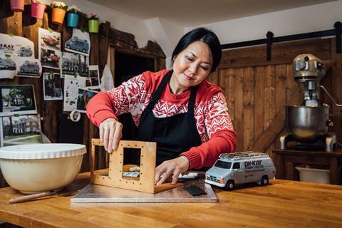 Michelle Wibowo starts construction on the Home Alone-inspired gingerbread house