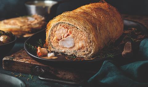 Monkfish, Salmon & Lobster Wellington by Tom £100 1.6kg