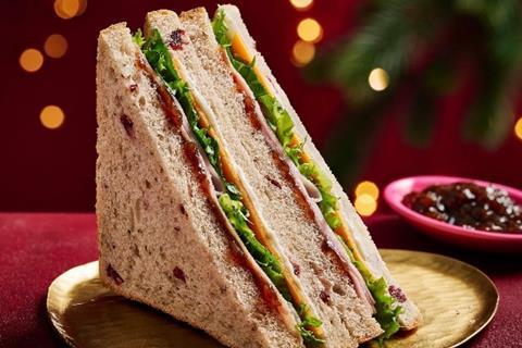 Tesco - Honey Ham, Red Leicester & Festive Chutney Sandwich -2100x1400