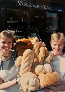 Stonehouse Bakery - Co-founders Ian Clacherty and wife Fiona when they opened their first bakery shop in Loftus - 1265x1800