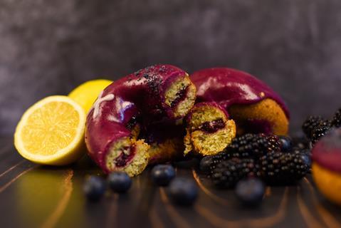 Crosstown vegan blueberry and lemon doughnut