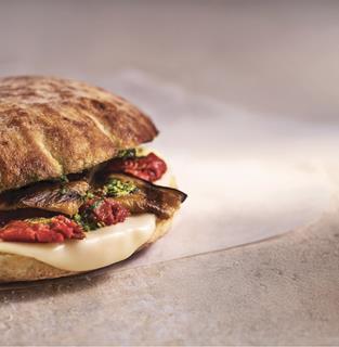 Aubergine and Tomato Puccia