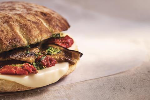 Aubergine and Tomato Puccia