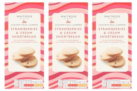 Waitrose strawberries and cream shortbread