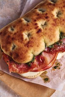 Caffe Nero - Italian Fennel Salami, Cotto Ham & Mozzarella Focaccia