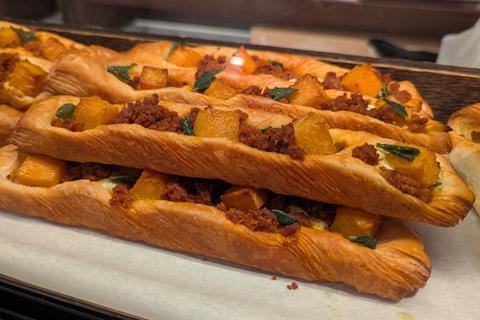 Harrods chorizo and butternut squash croissant