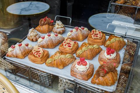 Lovely looking pastries with pistachio and raspberry fillings