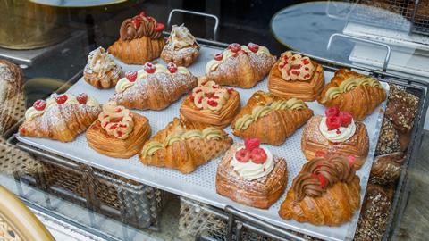 Lovely looking pastries with pistachio and raspberry fillings
