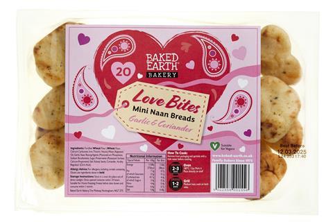 Baked Earth Bakery - Love Bites mini garlic and coriander naans packshot 2100x1400