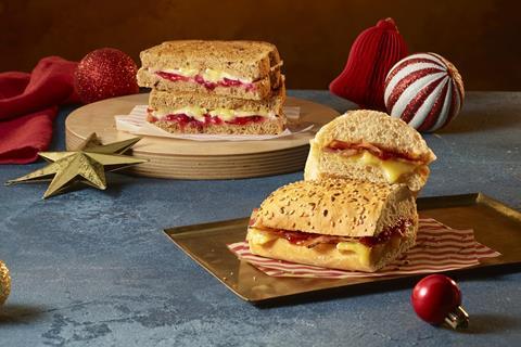 Costa Christmas 2024 Brie & Cranberry Toastie and Brie & Bacon