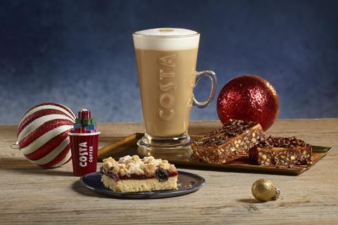 Costa Christmas 2024 Billionaire Slice and Winter Berry Crumble